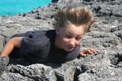 Malachi on top of a blow hole